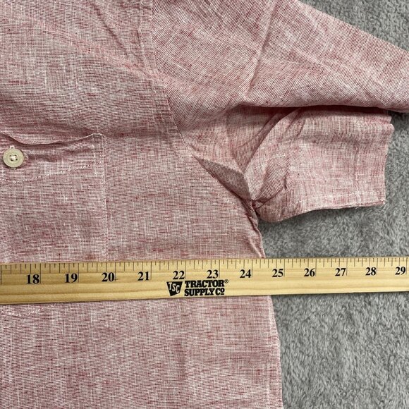 NEW Weatherproof Vintage Men's XL Red Short Sleeve Button-Up Linen Shirt - Picture 5 of 9